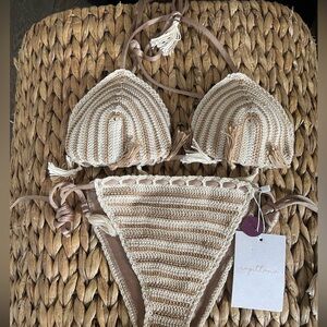 Capittana Trinidad Beige Crochet Bikini Set